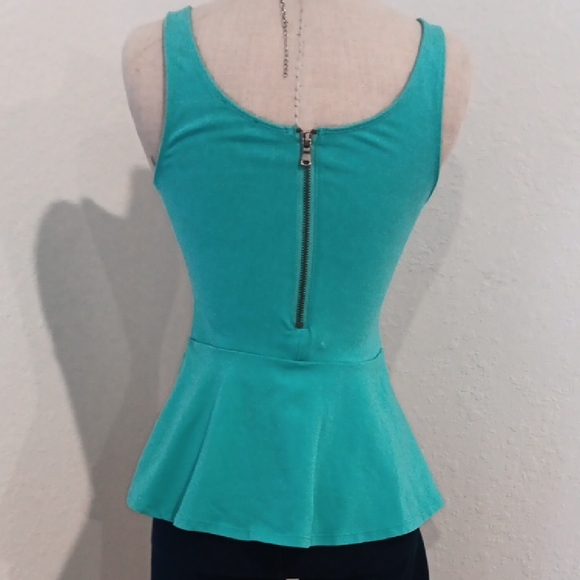 Express Teal Peplum Tank Top - Picture 3 of 3